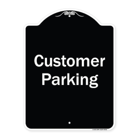 Signmission Designer Series-Customer Parking 2, Black & White Heavy-Gauge Aluminum, 24" x 18", BW-1824-9856 A-DES-BW-1824-9856